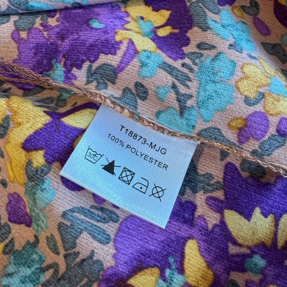 GIRLS Floral Blouse with Purple and Orange Accents - Picture 4 of 5